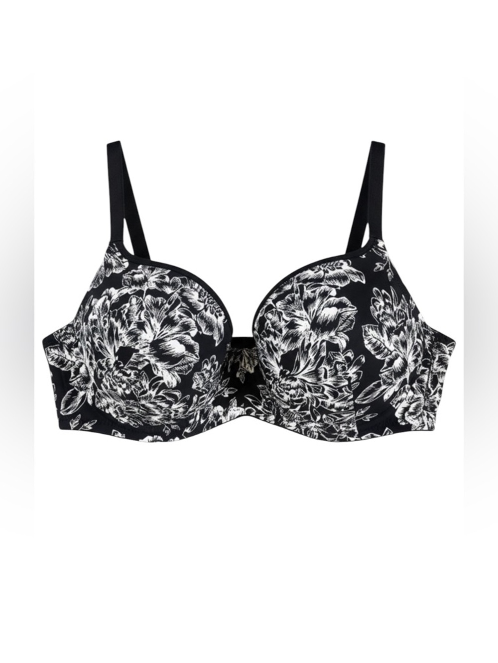 TORRID CURVE black & white floral lightly padded underwire bra size 44DD